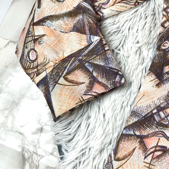 Vintage 70s Retro Abstract Print Polyester Button Down EUC - Picture 2 of 10